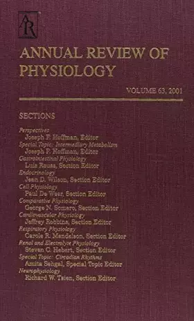Couverture du produit · Annual Review of Physiology: 2001