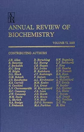 Couverture du produit · Annual Review of Biochemistry: 2003