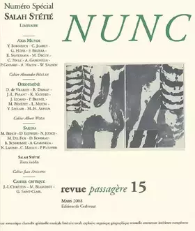Couverture du produit · Nunc n°15 Spécial Salah Stétié