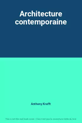 Couverture du produit · Architecture contemporaine