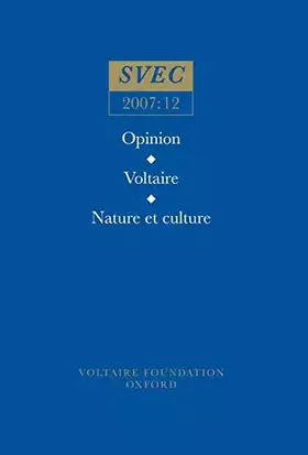 Couverture du produit · Opinion Voltaire Nature et Culture (SVEC 2007:12)