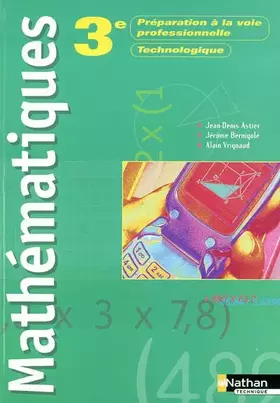 Couverture du produit · Mathématiques, 3ème préparation à la voie professionnelle technologique