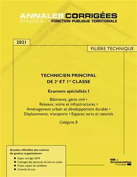 Couverture du produit · Technicien principal de 2e et 1re classe 2021 - Examens spécialité 1: Examen spécialités 1