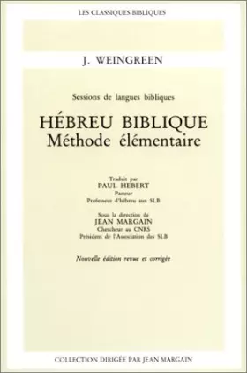 Couverture du produit · Hébreu biblique : Méthode élémentaire