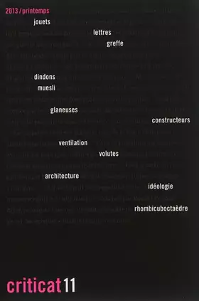 Couverture du produit · Criticat, N° 11 printemps 2013 :