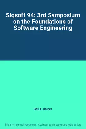 Couverture du produit · Sigsoft 94: 3rd Symposium on the Foundations of Software Engineering