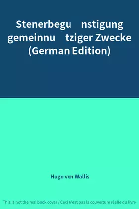 Couverture du produit · Stenerbegünstigung gemeinnütziger Zwecke (German Edition)
