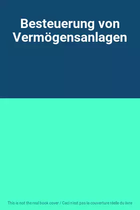 Couverture du produit · Besteuerung von Vermögensanlagen