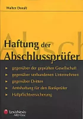 Couverture du produit · Haftung der Abschlussprüfer