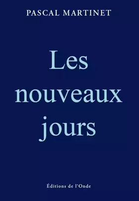 Couverture du produit · Les nouveaux jours