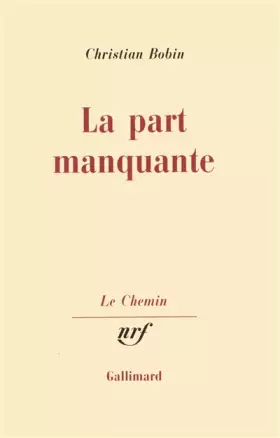 Couverture du produit · La Part manquante
