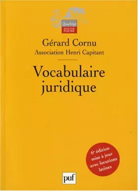 Couverture du produit · Vocabulaire juridique