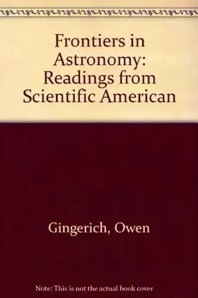 Couverture du produit · Frontiers in astronomy: Readings from Scientific American