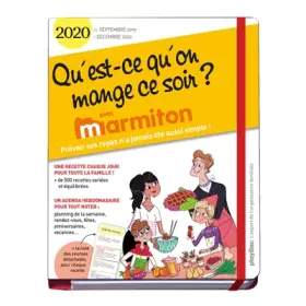 Couverture du produit · Agenda Qu'est ce qu'on mange ce soir 2020 ? (de sept 2019 à décembre 2020): S'organiser n'a jamais été aussi simple !
