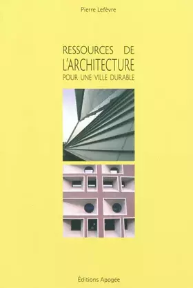 Couverture du produit · Ressources de l'architecture pour la ville durable