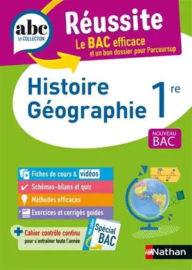 Couverture du produit · Histoire-Géographie 1re - ABC Réussite - Bac 2026 - Programme de première 2025-2026 - Enseignement commun - Cours, Méthode, Exe