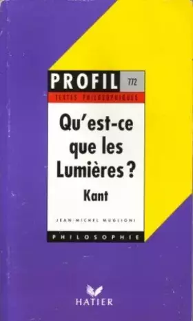 Couverture du produit · Réponse à la question, "Qu'est-ce que les Lumières ?" : Kant...