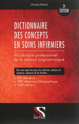 Couverture du produit · Dictionnaire des concepts en soins infirmiers - 3e édition