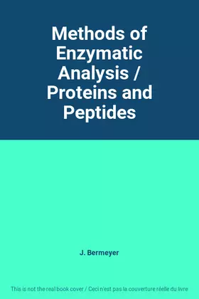 Couverture du produit · Methods of Enzymatic Analysis / Proteins and Peptides