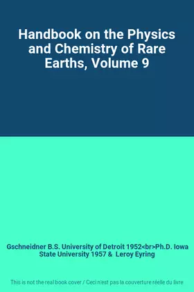 Couverture du produit · Handbook on the Physics and Chemistry of Rare Earths, Volume 9