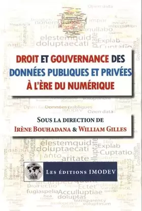 Couverture du produit · Droit et gouvernance des données publiques et privées à l'ère du numérique