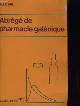 Couverture du produit · Abrégé de pharmacie galénique