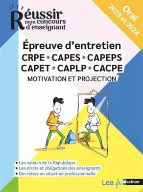 Couverture du produit · Epreuve d'entretien - Concours 2023 et 2024 - CRPE CAPES CAFCPE CAPEPS - Réussir mon concours d'enseignant - Motivation et proj