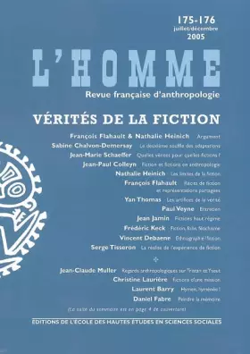 Couverture du produit · Revue L'Homme numéro 175-176 Vérités de la fiction - juillet/septembre 2005