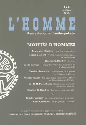 Couverture du produit · Revue L'Homme numéro 174 Moitié d'hommes - avril/juin 2005