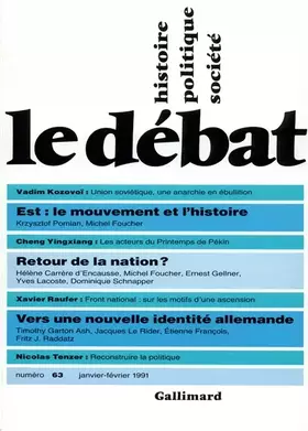 Couverture du produit · Débat, numéro 63, janvier-février 1991