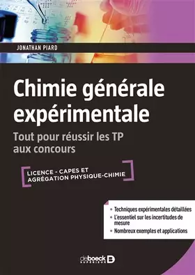 Couverture du produit · Chimie générale expérimentale: Tout pour réussir les TP aux concours
