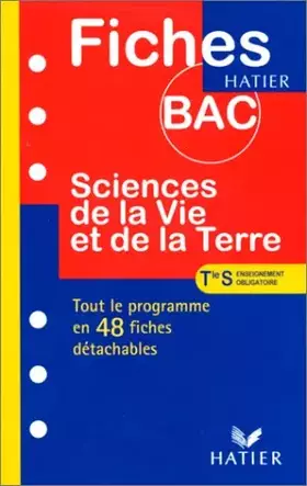 Couverture du produit · Fiches Bac sciences de la vie et de la terre, terminale S, enseignement obligatoire