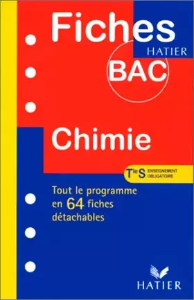 Couverture du produit · Fiches bac chimie, terminale S, enseignement obligatoire