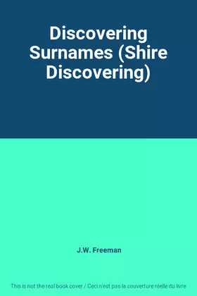 Couverture du produit · Discovering Surnames (Shire Discovering)