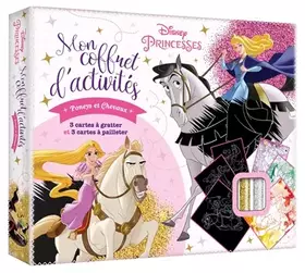 Couverture du produit · DISNEY PRINCESSES - Mon Coffret d'activités - Poneys et Chevaux: 3 cartes à gratter et 3 cartes à pailletés