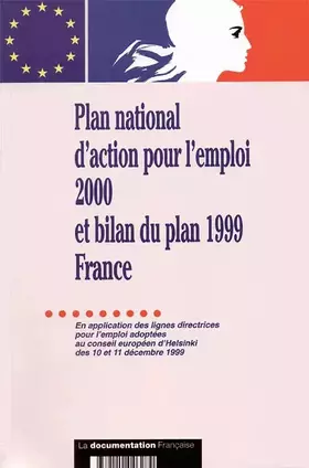 Couverture du produit · Plan national d'action pour l'emploi pour 2000 et bilan du plan 1999 - France