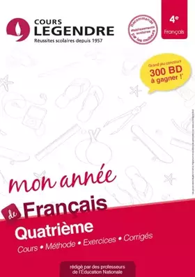 Couverture du produit · Mon année de français 4è : Cours, méthode, exercices, corrigés