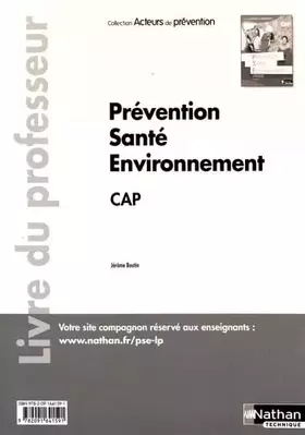Couverture du produit · Prévention Santé Environnement CAP: Livre du professeur
