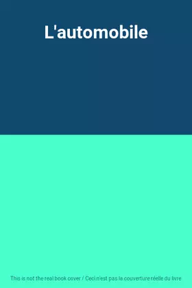 Couverture du produit · L'automobile