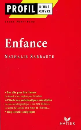 Couverture du produit · Profil d'une oeuvre : Enfance (1983), Nathalie Sarraute