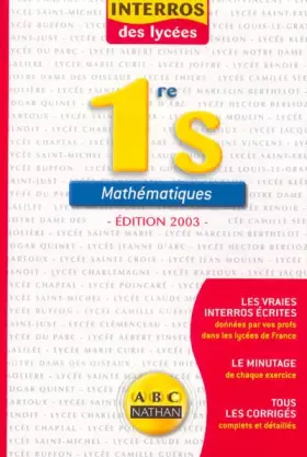 Couverture du produit · Interros des lycées : Maths 1ère S