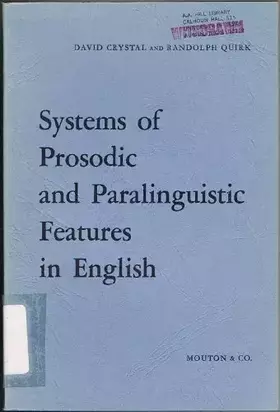 Couverture du produit · Systems of Prosodic and Paralinguistic Features in English