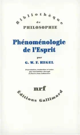 Couverture du produit · Phénoménologie de l'Esprit
