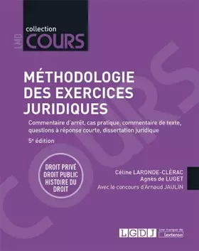 Couverture du produit · Méthodologie des exercices juridiques: Droit privé, droit public, histoire du droit (2019)