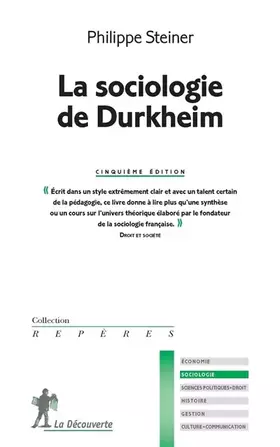 Couverture du produit · La sociologie de Durkheim
