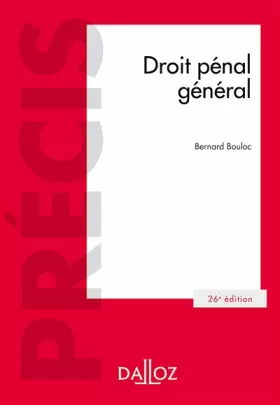 Couverture du produit · Droit pénal général