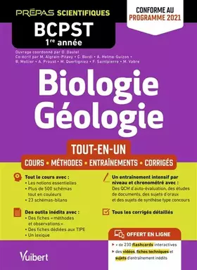 Couverture du produit · Biologie-Géologie BCPST 1re année - Conforme au nouveau programme 2021: Cours - Schéma-bilan - Méthodes détaillées - Exercices 