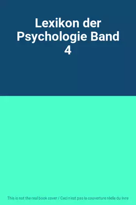 Couverture du produit · Lexikon der Psychologie Band 4