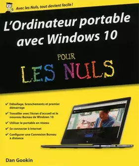 Couverture du produit · L'ordinateur portable avec Windows 10 pour les Nuls