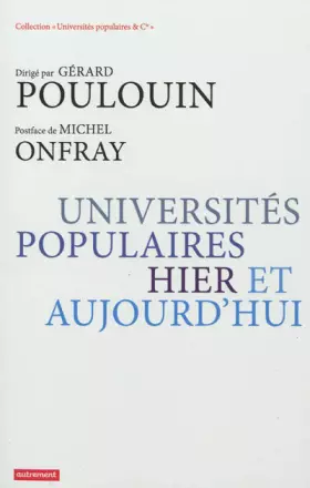 Couverture du produit · Universités populaires, hier et aujourd'hui